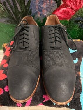 Madden Men's Black Lace-Up Cap-Toe Oxford Shoes